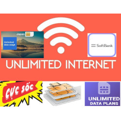 KHÔNG GIỚI HẠN DATA - Mạng Softbank (Sim Data & Pocket cầm tay) - Mua đứt
